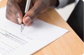 Signing loan documents