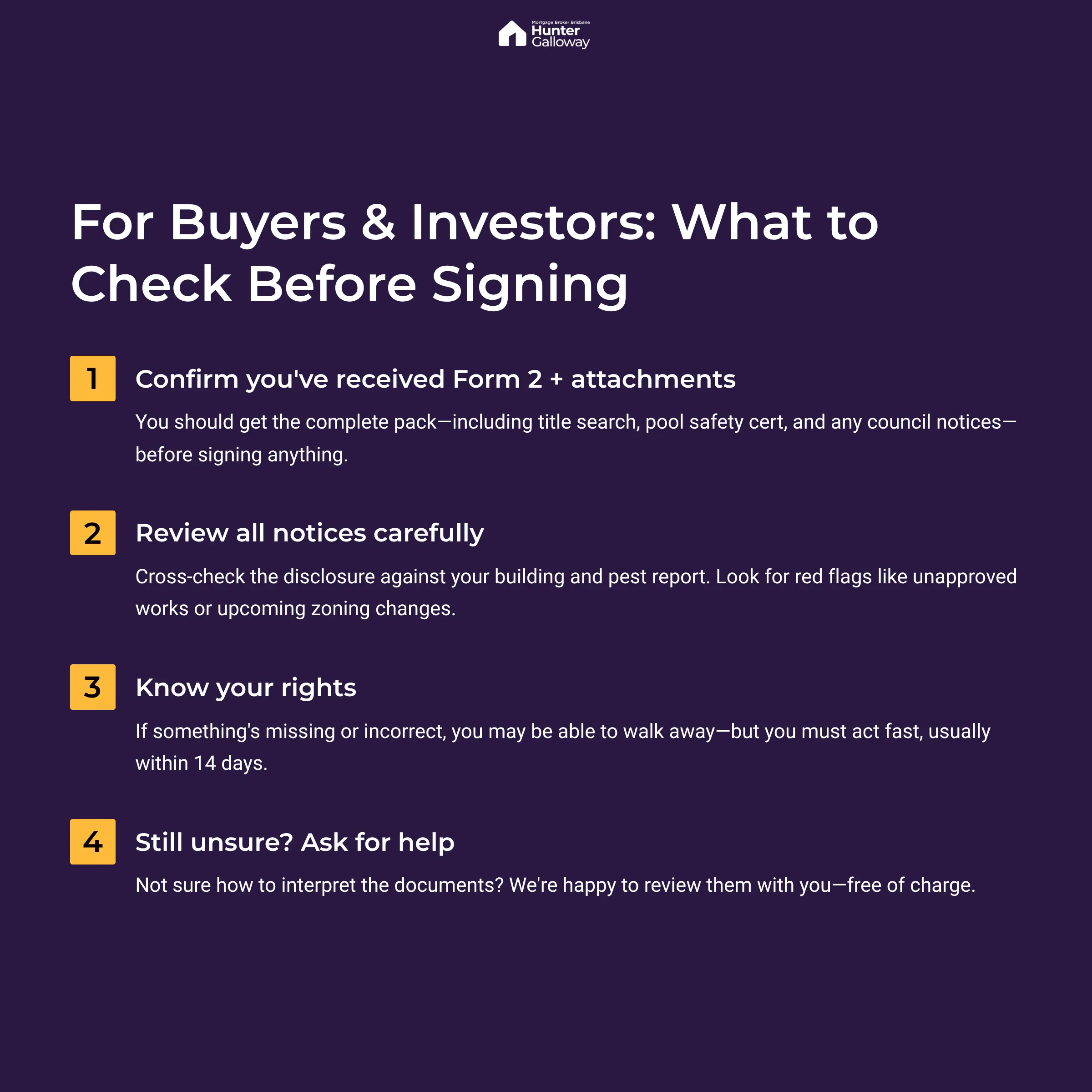 checklist for buyers with the new property disclosure laws.