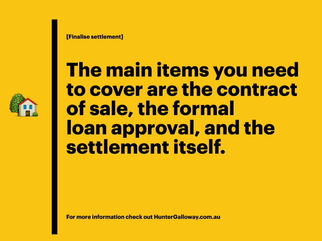 finalise settlement