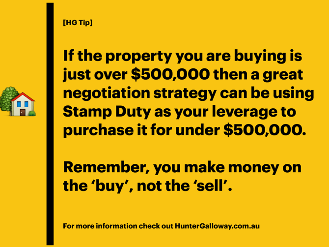 property valued over $500k stamp duty applies