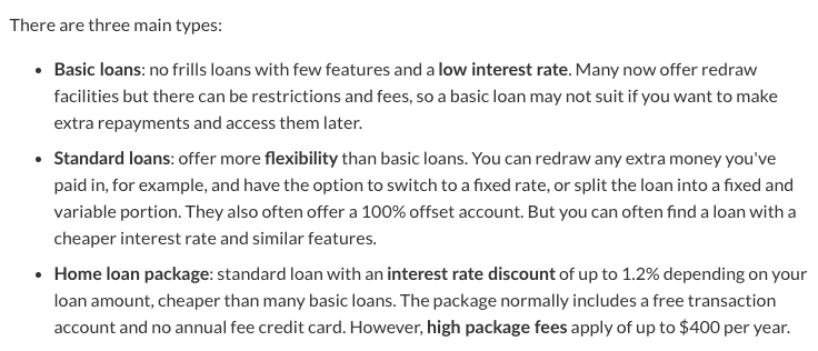 home loan types brisbane