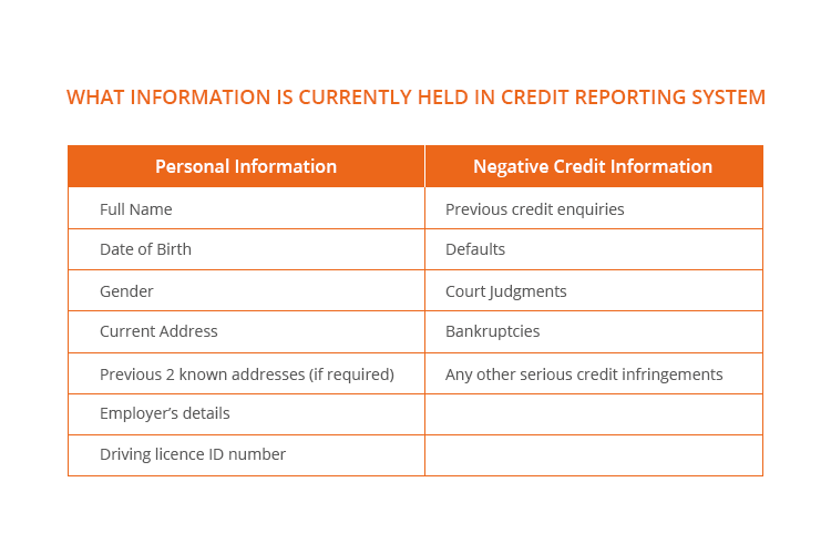 information in credit reporting system