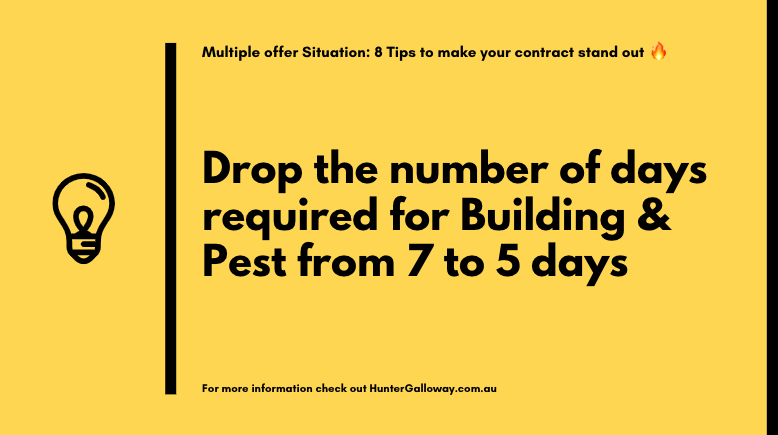 Drop the number of days required for Building & Pest from 7 to 5 days