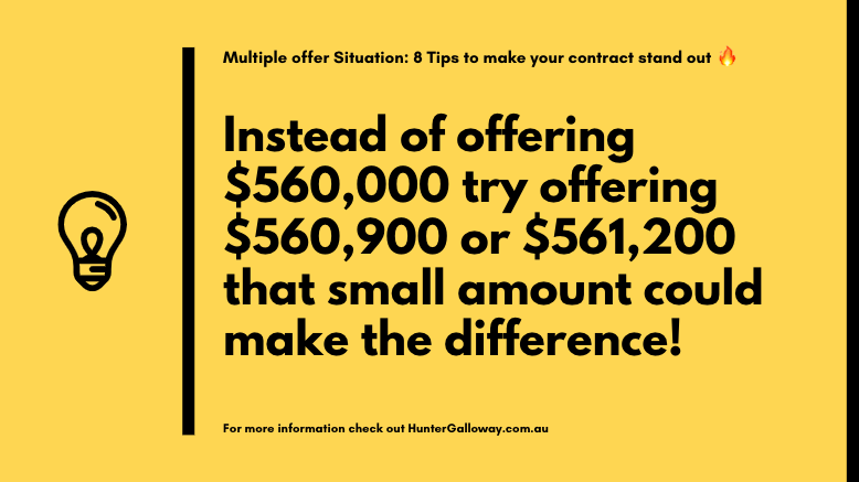 instead of offering $560,000 try offering $560,900 or $561,200 that small amount could make the difference