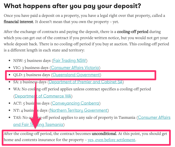 what happens after you pay your deposit