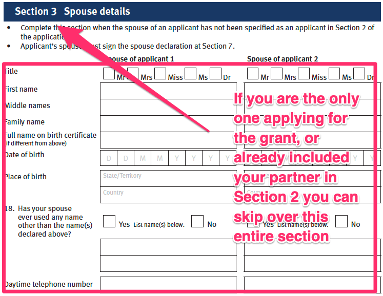 First Home Owners Grant Application Section 3