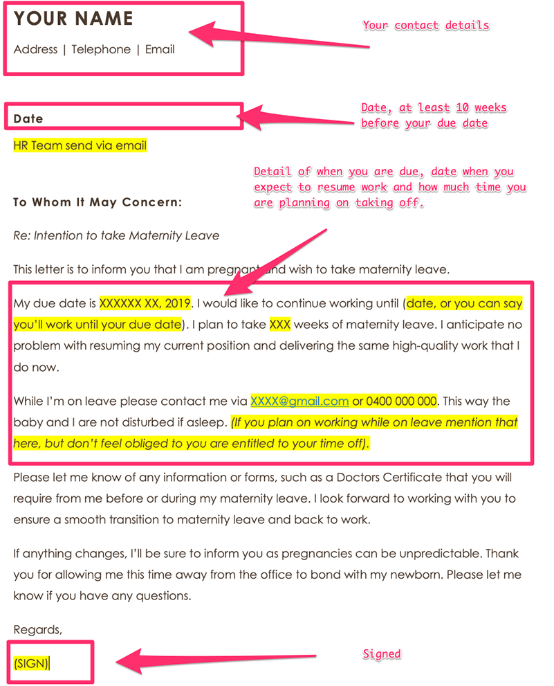 Maternity Leave Notice Letter Plus Getting Mortgage While Pregnant 