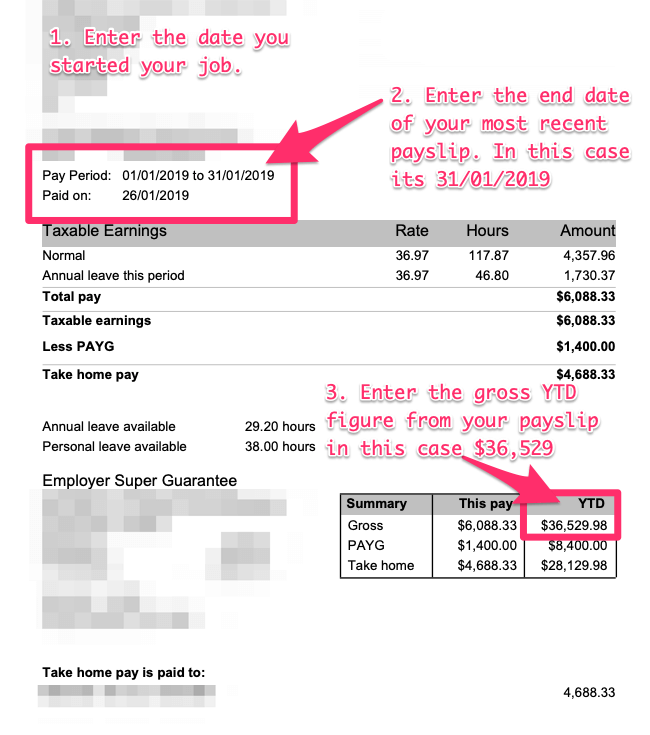 ytd calc gross income