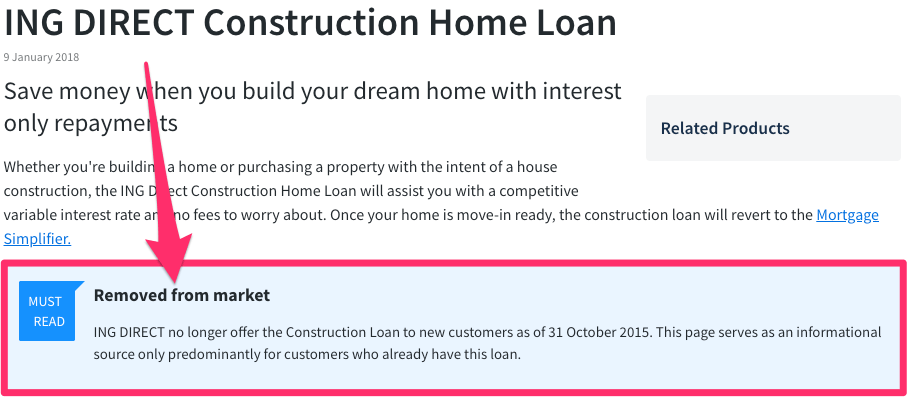 ing construction home loan