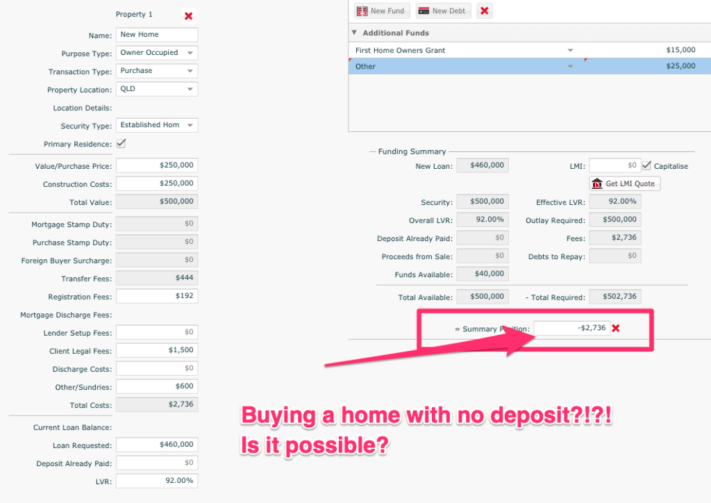 homebuilder grant deposit