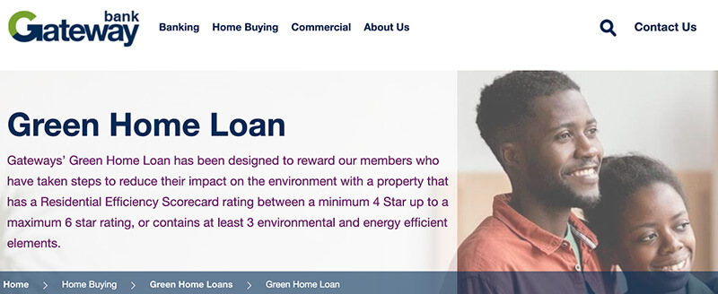 gateway bank green home loan