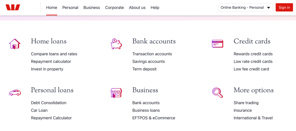 What else does Westpac Offer